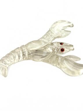 Clear Lucite Lobster/Crawfish Brooch